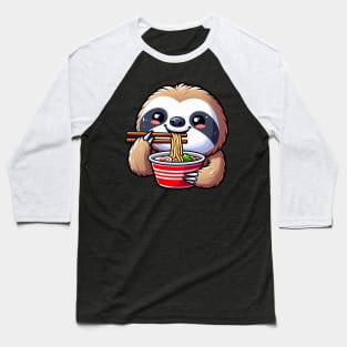 Sloth Loves Ramen Baseball T-Shirt